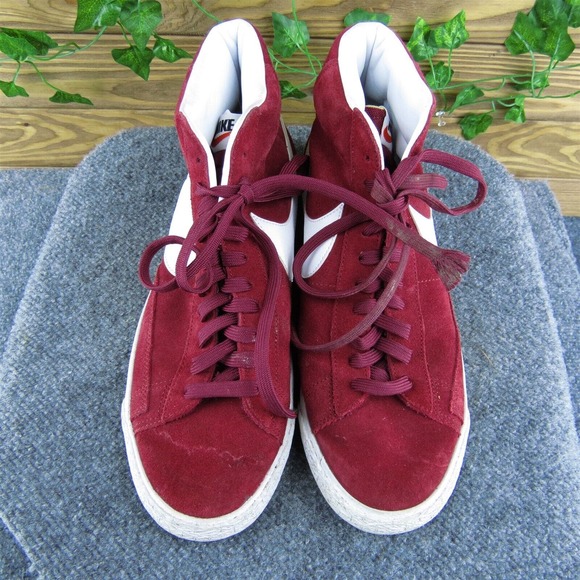 Nike Blazer Mid Team Men Sneaker Shoes Red Leather Lace Up Size 11 Medium - Picture 4 of 10